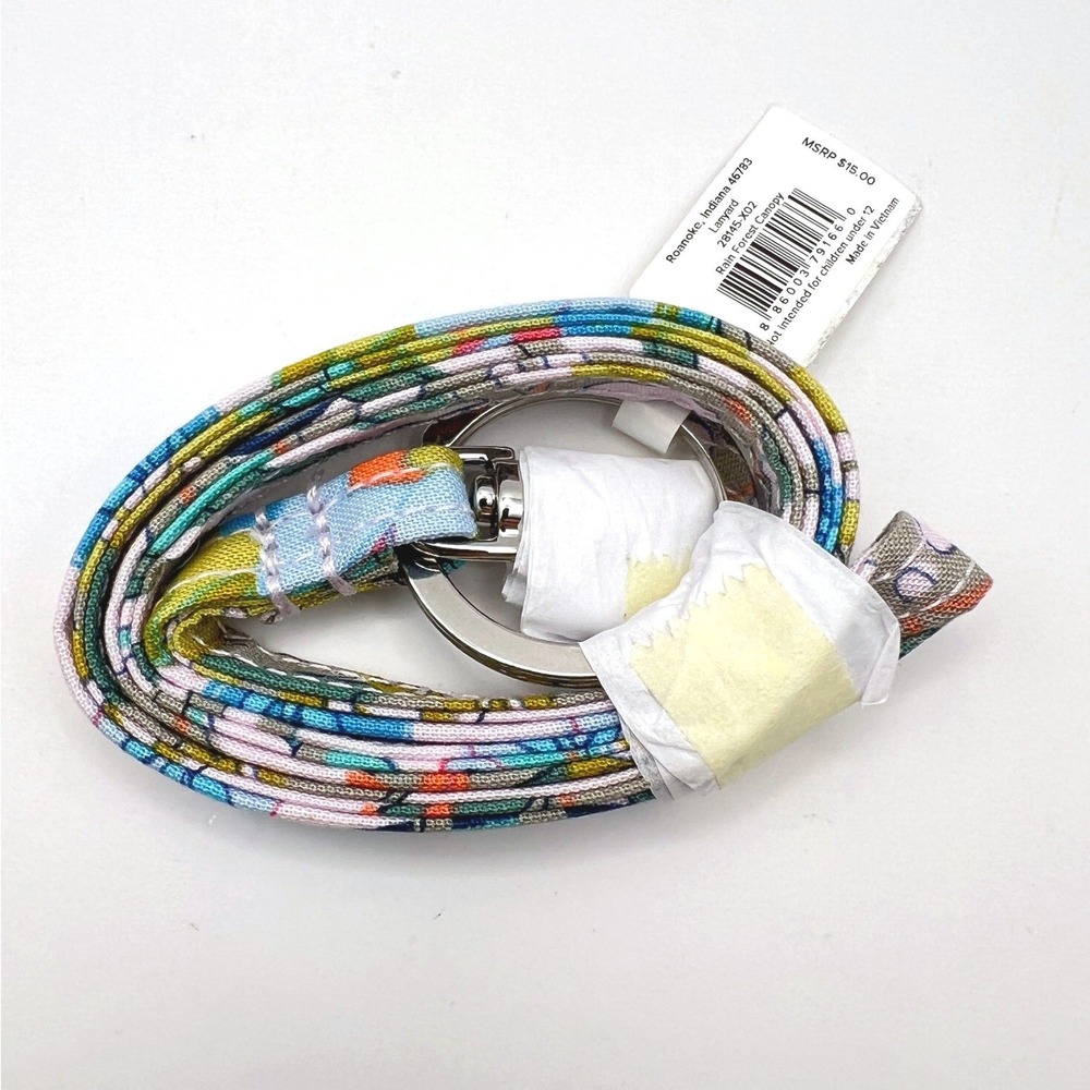 Vera Bradley Lanyard NWT Rain Forest Canopy Zip ID Keychain Clasp 28145-X02